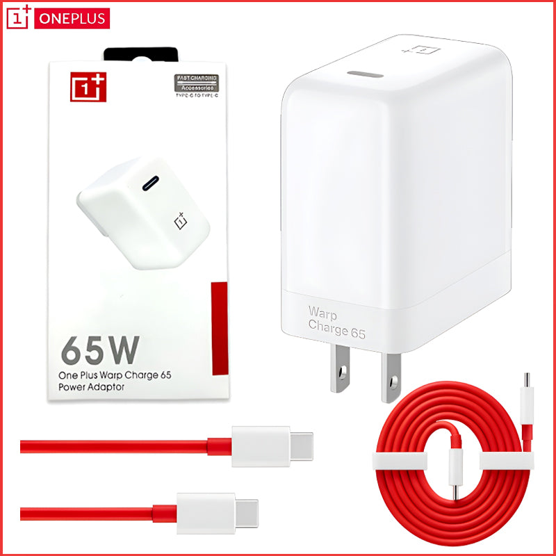 OnePlus 65W Warp Charge Power Adapter with Type-C to Type-C Fast Charging Cable (with box)