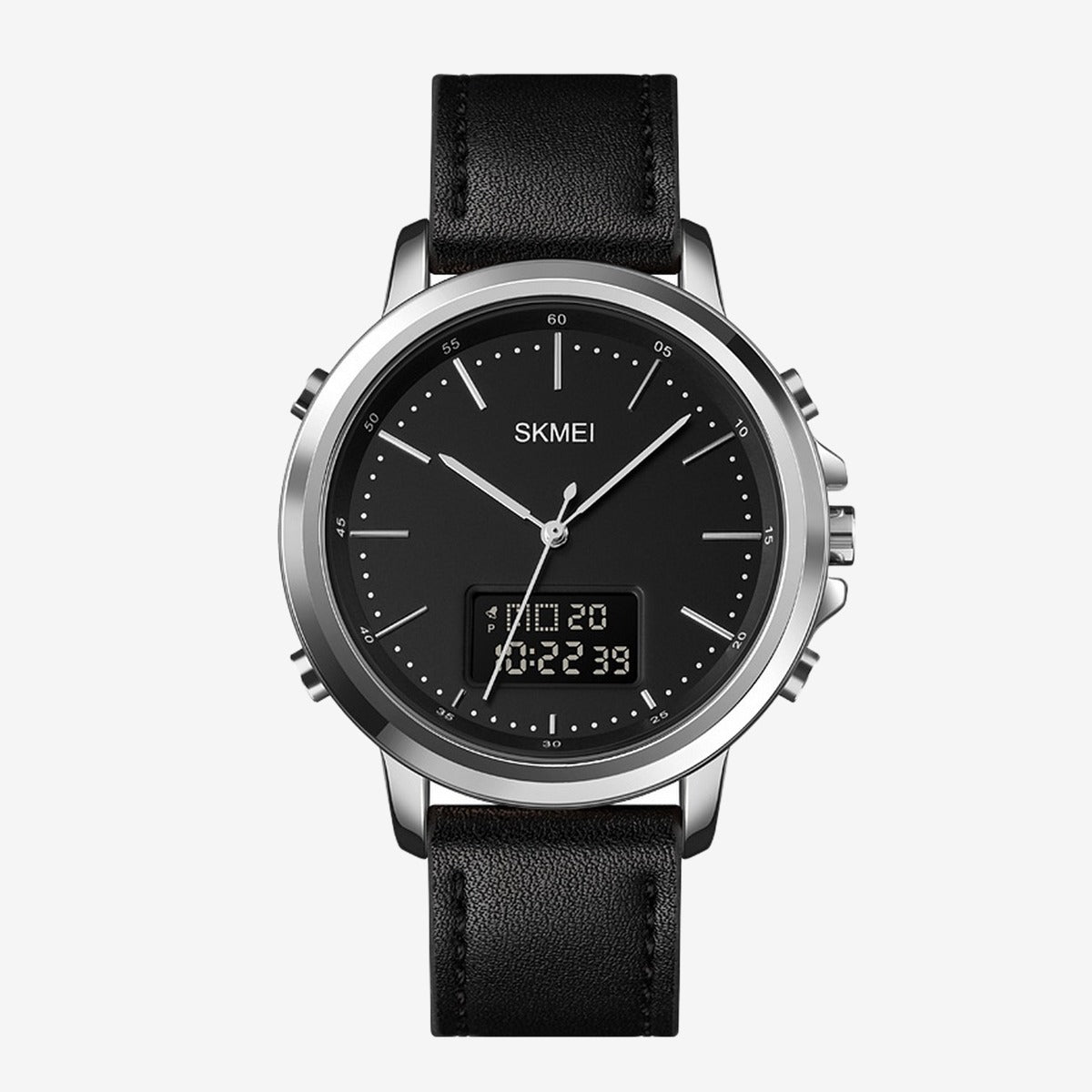SKMEI Men's Fashion Digital Watch Analog Leather Multifunctional Waterproof Men's Watch 1652 &nbsp;Skemi Men Digital Analog Watch - Without Box