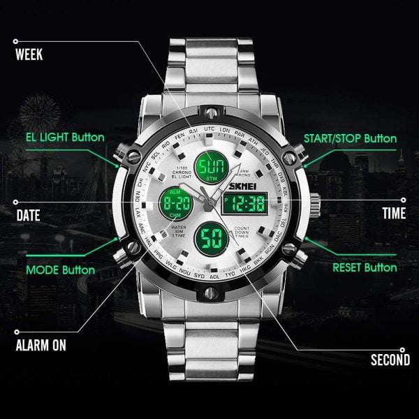 Skemie 1389 Men's Digital-Analog Waterproof Chronograph Watch