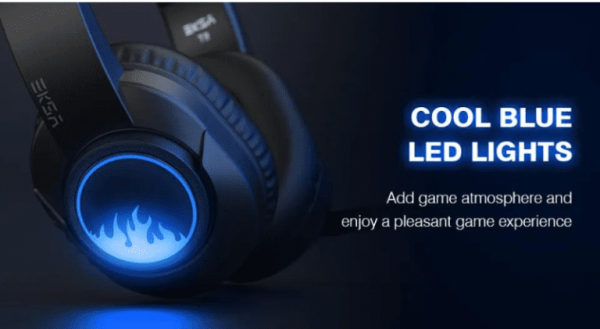 Eksa T8 Stereo Gaming Headset – Wired Over-Ear Headphones with Mic & LED Lights