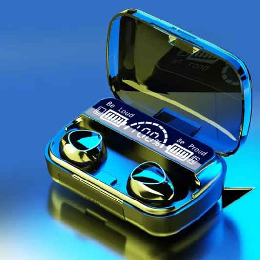 M10 Wireless Bluetooth Earbuds – LED Display, Power Bank Case, High Bass Sound