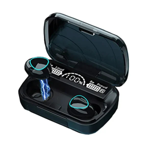 M10 Wireless Bluetooth Earbuds – LED Display, Power Bank Case, High Bass Sound