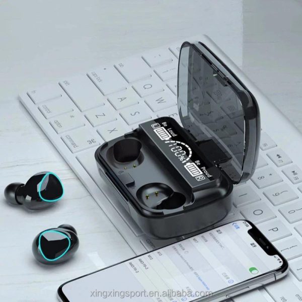 M10 Wireless Bluetooth Earbuds – LED Display, Power Bank Case, High Bass Sound