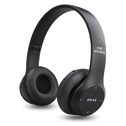 P47 Bluetooth Wireless Headphones – Foldable, FM Radio, SD Card Support